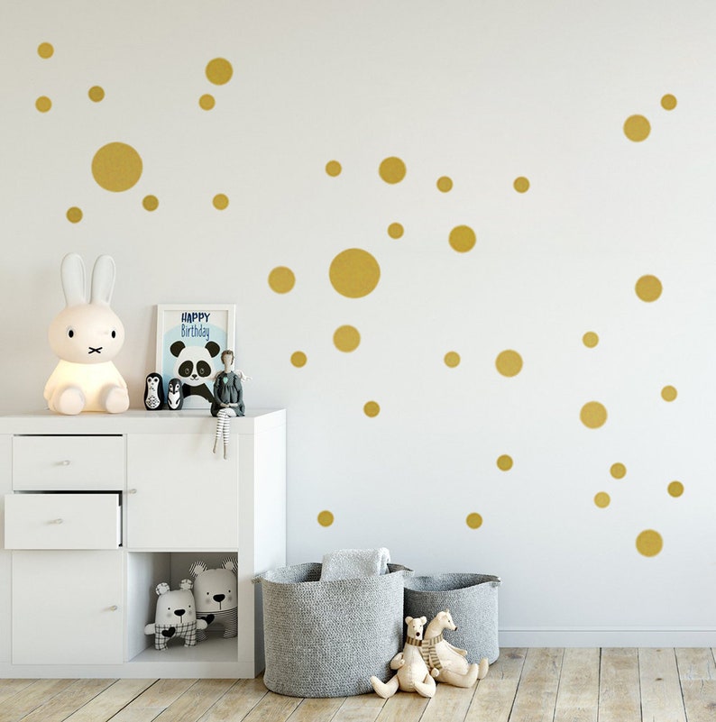 Wandtattoo Kinderzimmer Gold Kinderzimmer Wandaufkleber Wandtattoo Punkte GOLD in