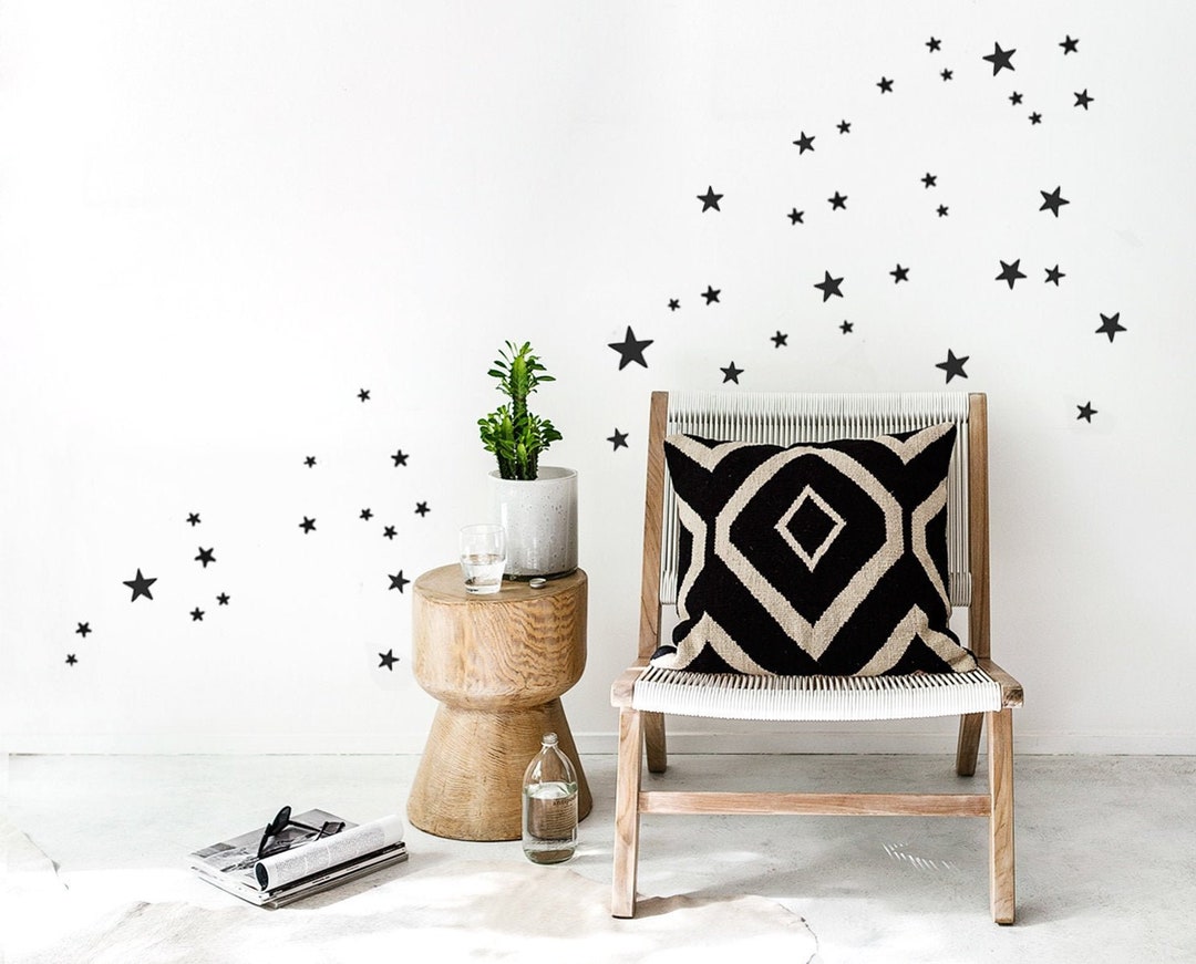 Black Star Wall Decals Set of 45 or 90 Mixed Size Star Etsy