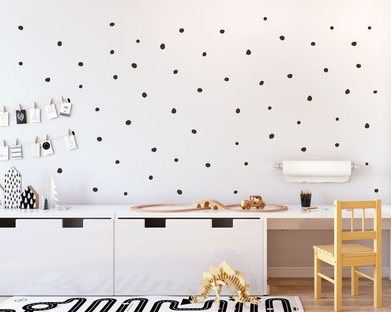 Hand Drawn Polka Dots Decals Irregular Polka Dot Wall Etsy