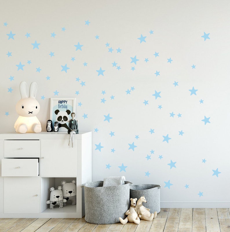 Autocollants muraux étoiles gris lot de 35 de chaque 5 cm, tatouage mural étoiles autocollants muraux dorés décoration murale chambre d'enfant, autocollants à motifs décoration chambre d'enfant 90 Mix-Set 2 - 4 cm