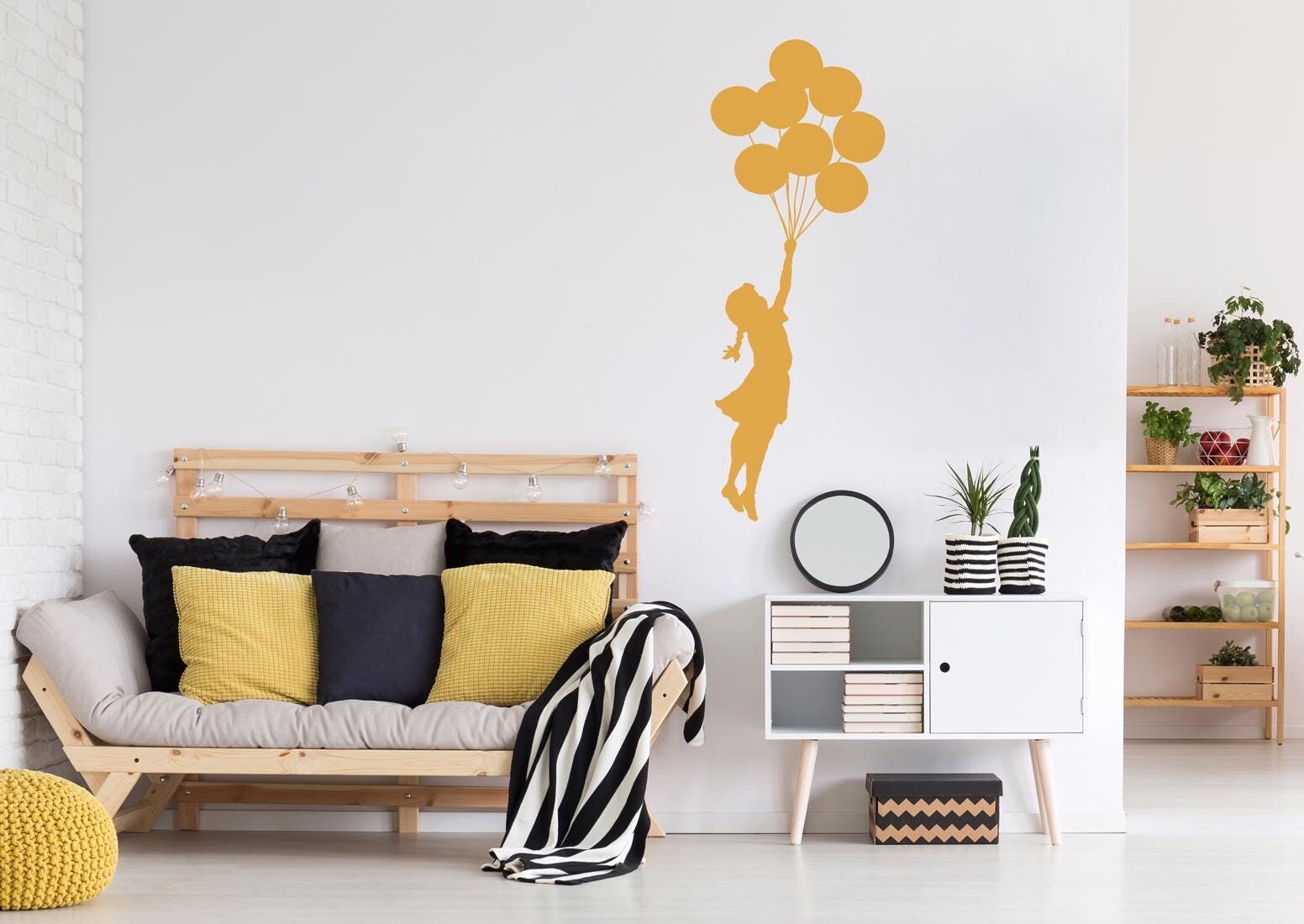 Banksy Floating Balloon Girl Wall Sticker by Etsy