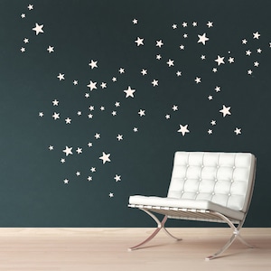 Gold Stars Wall Decals, 96 Copper mixed size Star Wall Stickers 2,5 to 7 cm 40 Colors, Kids-Room Decals, Nursery and Home-Decor image 3