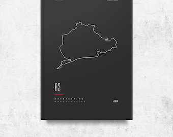 Nürburgring Nordschleife Track Poster - Black DIGITAL ONLY
