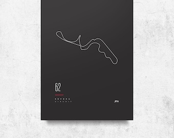 Suzuka Circuit Track Poster - Black DIGITAL ONLY