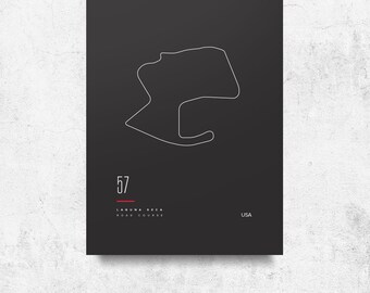 Laguna Seca Track Poster - Black DIGITAL ONLY