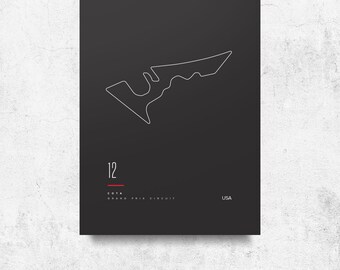 COTA Grand Prix Circuit Track Poster - Black DIGITAL ONLY