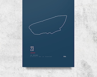 Le Mans Track Poster - Blue DIGITAL ONLY