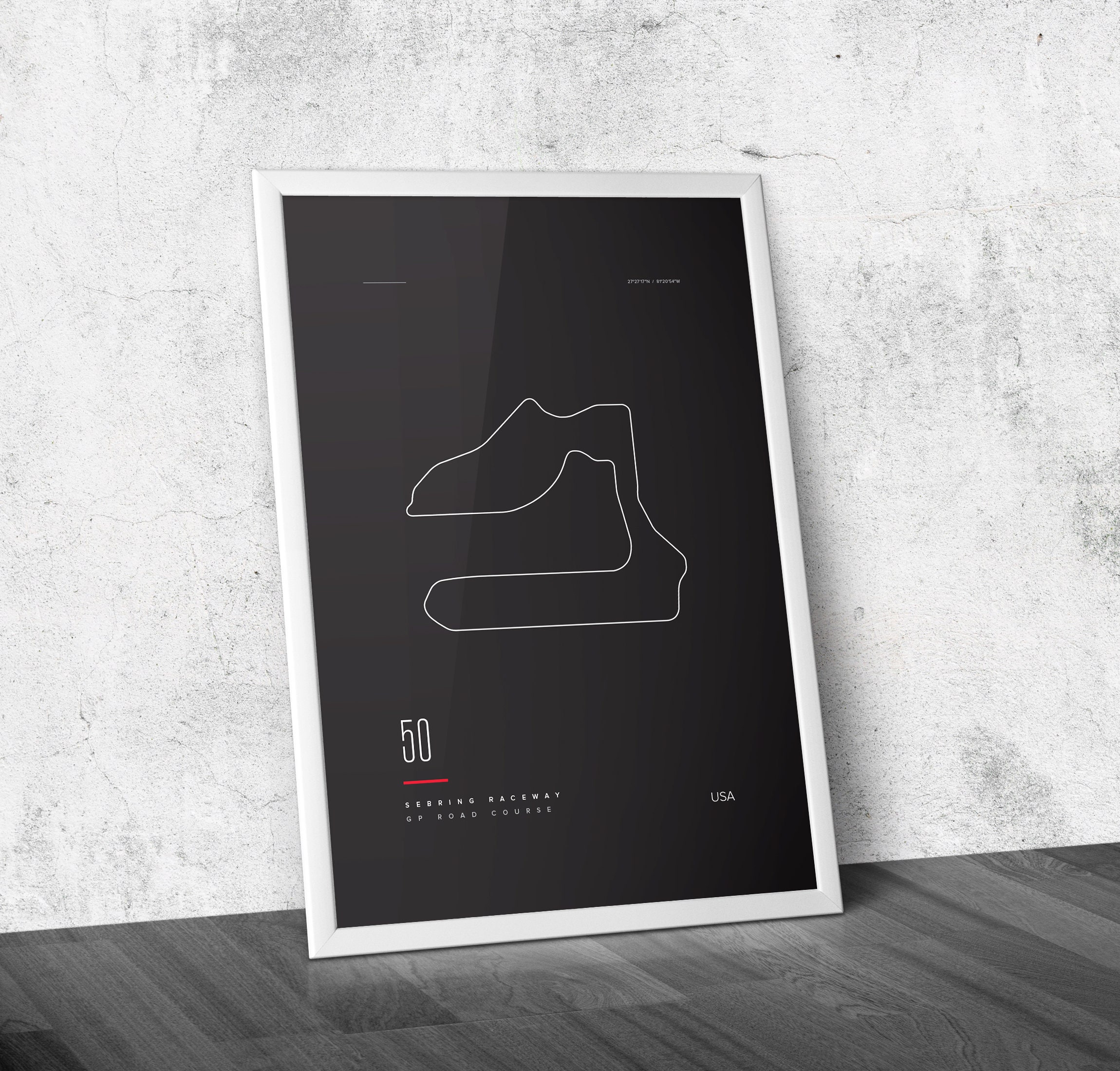Sebring Raceway Track Poster - Black DIGITAL ONLY - Etsy