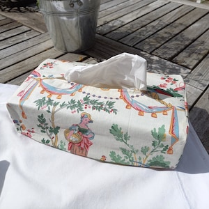 Housse boîte à mouchoirs toile de Jouy