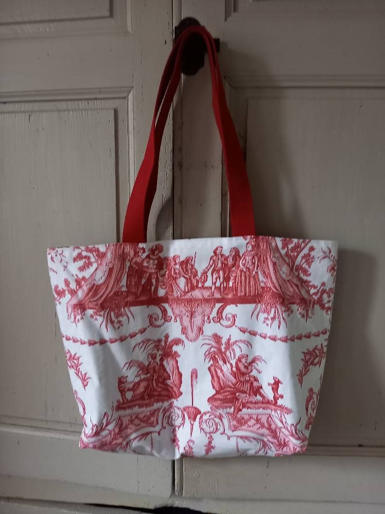 Housse De Coussin Toile De Jouy Pierre Frey, Framboise, Lin Et Coton, 45x45 Cm