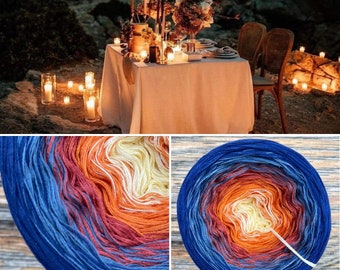 ROMANTIC MOMENT XXVIII. Magic Ball hand dyed multicolor yarn gradient handmade cakes soft
