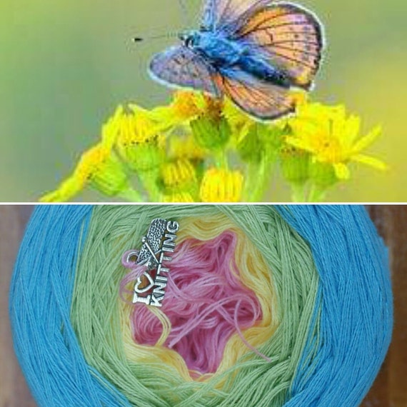 magic ball hand dyed multicolor yarn Gerbera gradient handmade yarn cakes soft cotton-acrylic
