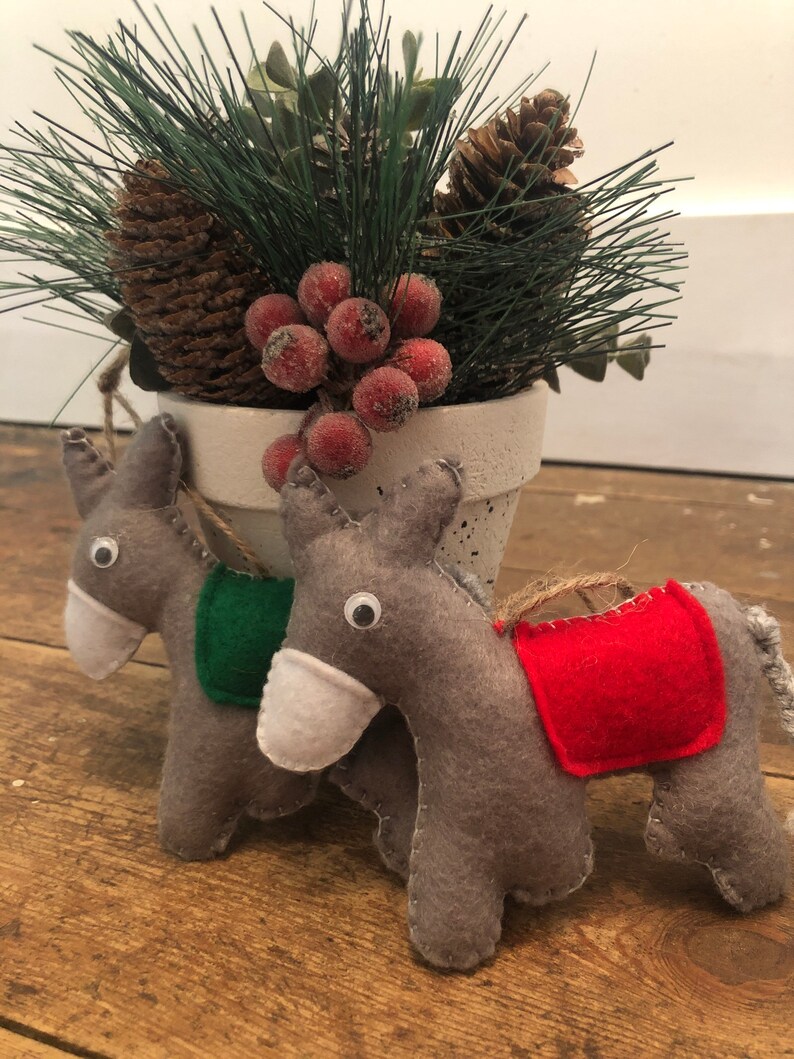 Felt Donkey Christmas Tree Decoration Etsy