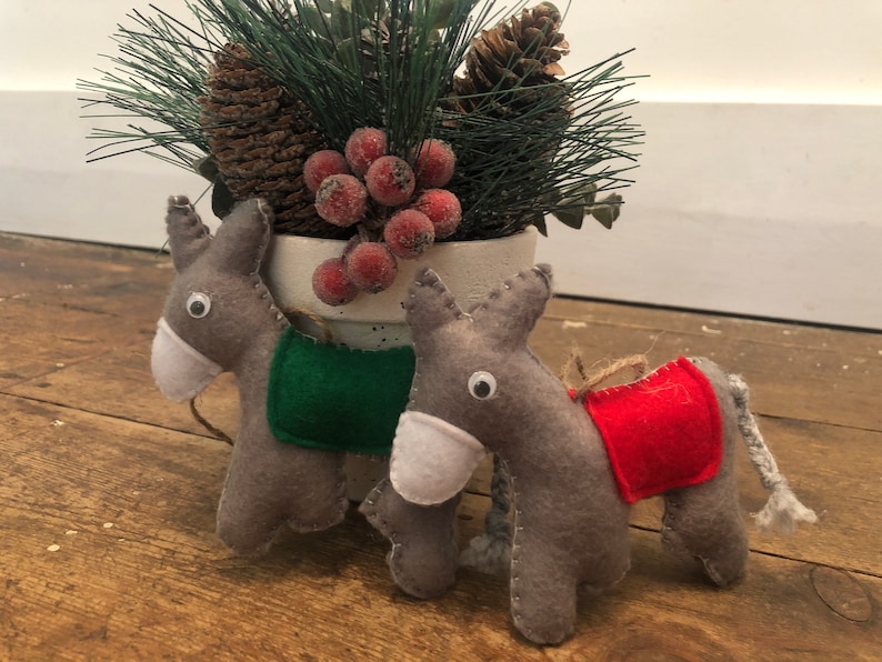Felt Donkey Christmas Tree Decoration Etsy