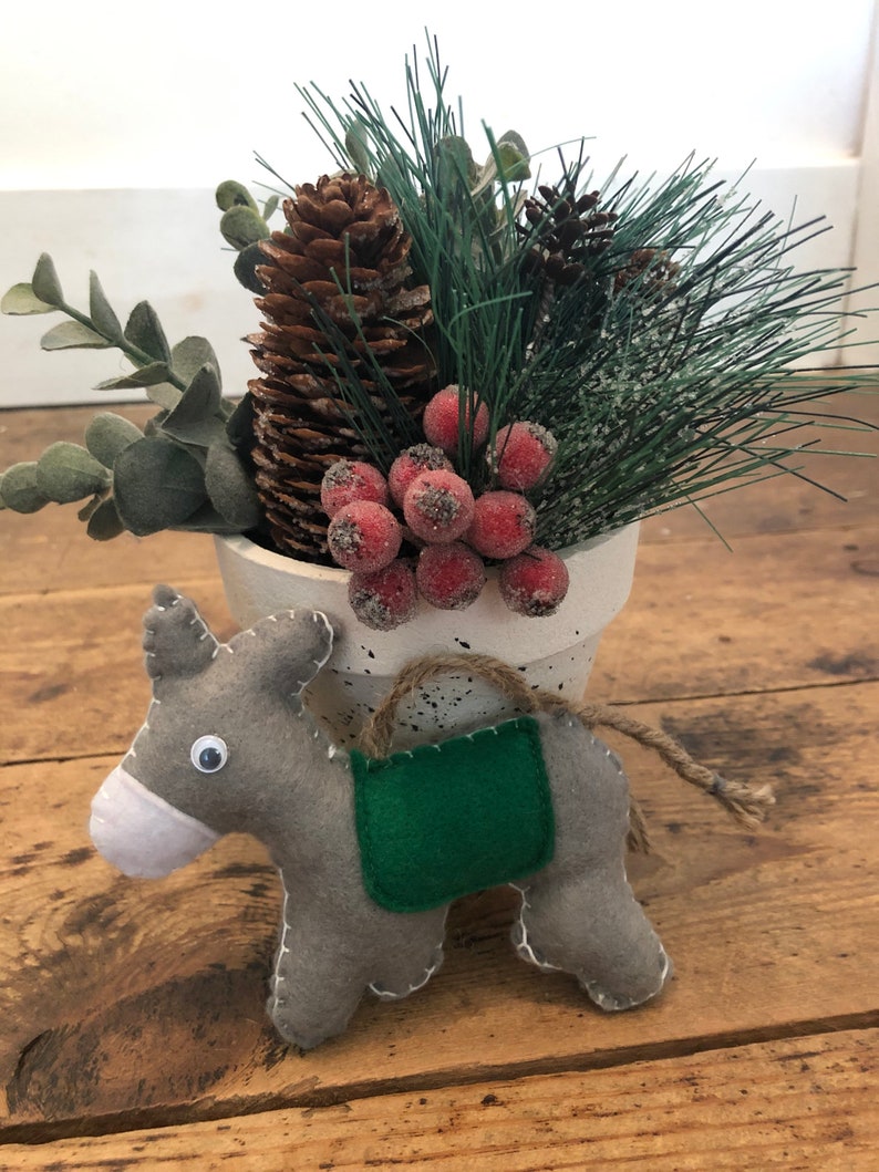 Felt donkey Christmas tree decoration Etsy