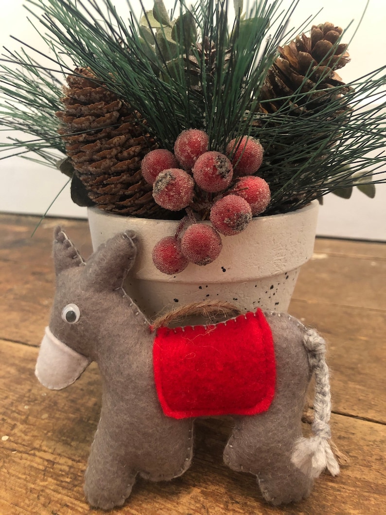 Felt Donkey Christmas Tree Decoration Etsy
