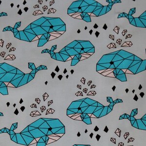 Wale in blau Origami Baumwolljersey Bild 2
