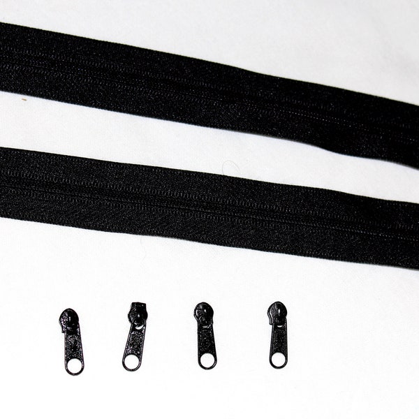3m endlos Reißverschluß 24mm in schwarz + Zipper