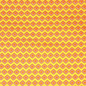 gelb mit orangen Mini Sternen/Kreuzen