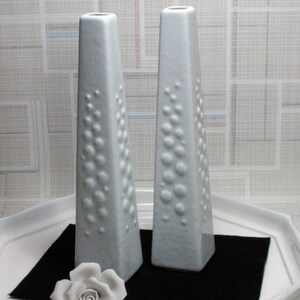Vintage Obelisken Vasen weiß, Porzellan, Midcentury, 60er, Porzellanvase, weiße Blumenvase, Trödel Dings da Bild 2