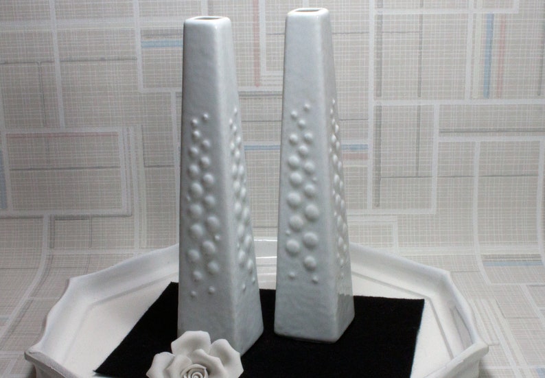 Vintage Obelisken Vasen weiß, Porzellan, Midcentury, 60er, Porzellanvase, weiße Blumenvase, Trödel Dings da Bild 2