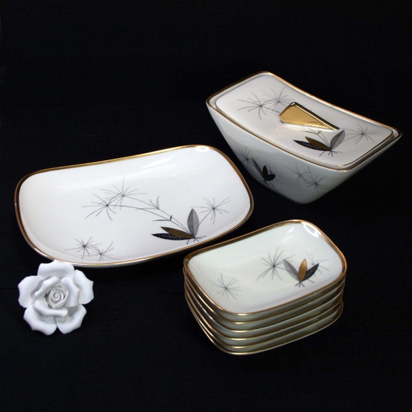 PMR Jäger and Co vintage 50s 60s porcelain dishes for pastries or confectionery, junk things