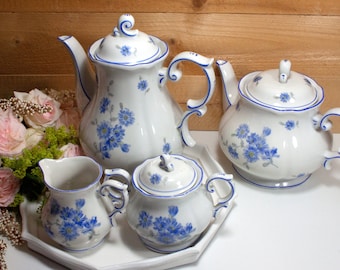 Oscar Schlegelmilch coffee and tea service, coffee service, coffee pot, teapot, milk jug, sugar bowl, porcelain, 4 pieces, tableware