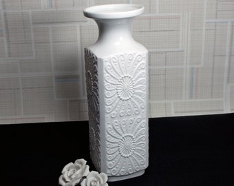 Royal KPM Bavaria Vase weiß Biskuitporzellan Midcentury 60er Jahre, Porzellanvase, weiße Blumenvase, Trödel Dings d