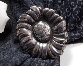 Jugendstil Schalclip Margerite, Blumen Tuchclip, Clip, D.R.P.a., Schalschmuck, Schmuck für Tücher, Vintage Clip, Trödel Dings da