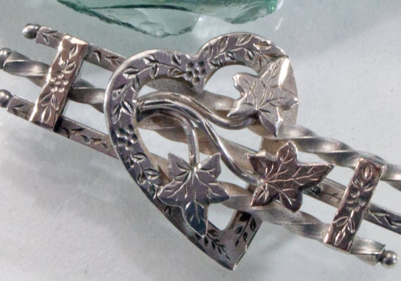 Antique Art Nouveau brooch silver around 1900, he… - image 4