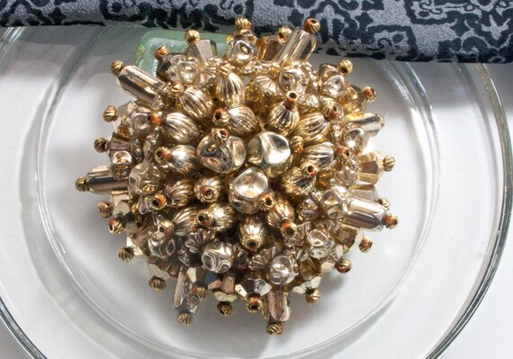 Large Gold Colored Vintage Brooch Statement From The 80s To Etsy