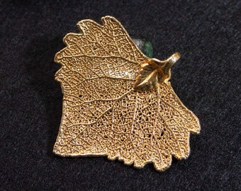 Vintage pendant leaf 70s, 80s gold-colored, leaf pendant, junk thing