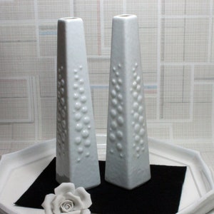 Vintage Obelisken Vasen weiß, Porzellan, Midcentury, 60er, Porzellanvase, weiße Blumenvase, Trödel Dings da Bild 1