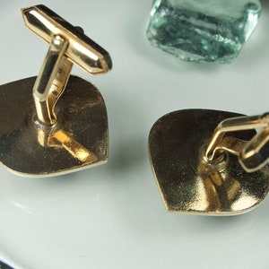 Vintage cufflinks glass brown gold river, 60s, 70s, men's jewelry, bracelets, junk things image 4