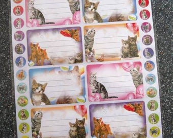 Sticker Katzen zum Beschriften