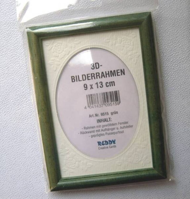 Mini 3D picture frame with blister green 9 x 13 image 1