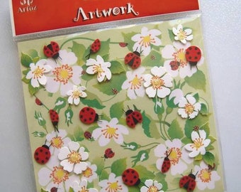 Artwork Sticker Marienkäfer / Blumen