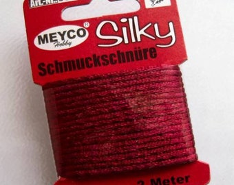 Silky  5x Schmuckschnüre dunkelrot a 2Meter