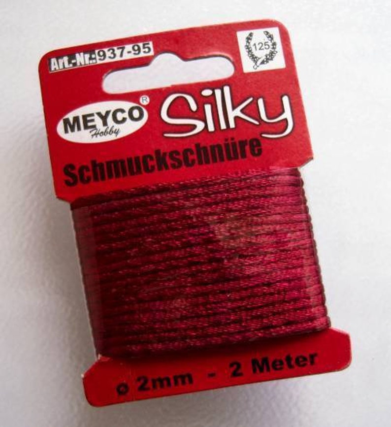 Silky 5x Schmuckschnüre dunkelrot a 2Meter zdjęcie 1