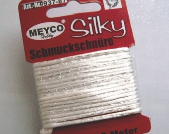 Silky Schmuckschnüre weiß-silber 2m