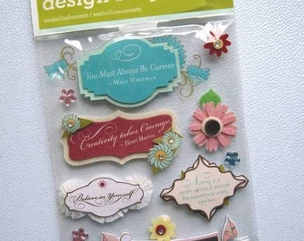 Embellishments / Sticker - flower sentiment