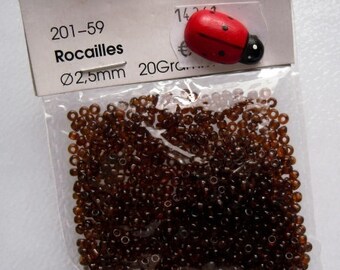 50,00EUR/kg  Rocailles 2,5 mm braun / transparent 20g