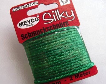 Silky 5 x Schmuckschnüre grün  2mm - a 2 Meter