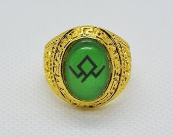 Black Lodge Ring - Owl Cave Symbol Signet Ring Replica - Gold (Adjustable) or Bronze