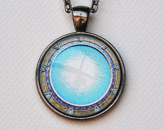 Star Portal Photo Glass Pendant Necklace - Science Fiction Jewelry