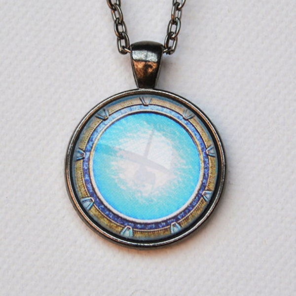 Star Portal Photo Glass Pendant Necklace - Science Fiction Jewelry