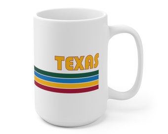Taza de café de Texas / Taza de cerámica segura para microondas y lavavajillas / Lone Star State Houston San Antonio Dallas Austin Té Tazas de regalos de cacao caliente
