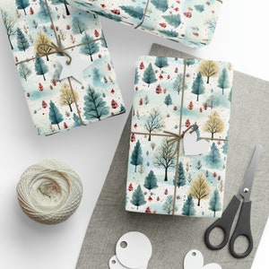 Winter Forest Wrapping Paper, Christmas Wrapping Paper, Christmas Gift Wrap, Decorative Paper, Holiday Gift Wrap, Wrapping Paper Rolls