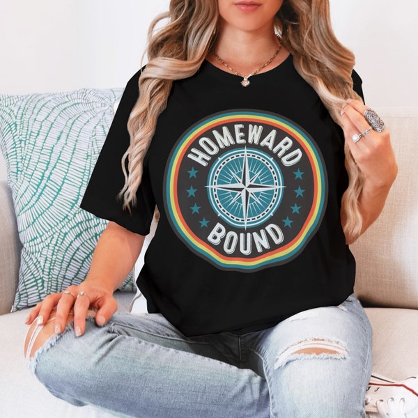 Homeward Bound Shirt For Women | Compass Homecoming Homesick Homebody Holiday Travel Shirts Short Sleeve Crew Neck Tshirts Gift For Men