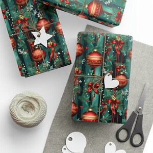 Christmas Ornament Wrapping Paper, Christmas Wrapping Paper, Christmas Gift Wrap, Decorative Paper, Holiday Gift Wrap, Wrapping Paper Rolls